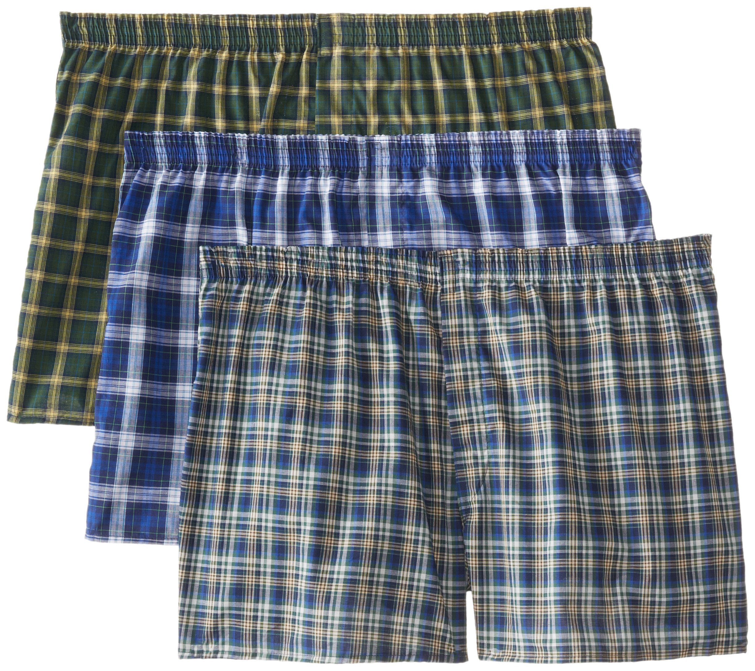 Fruit of the Loom Men's BigMan Woven Boxer, Assorted, 3XL (Pack of 3)