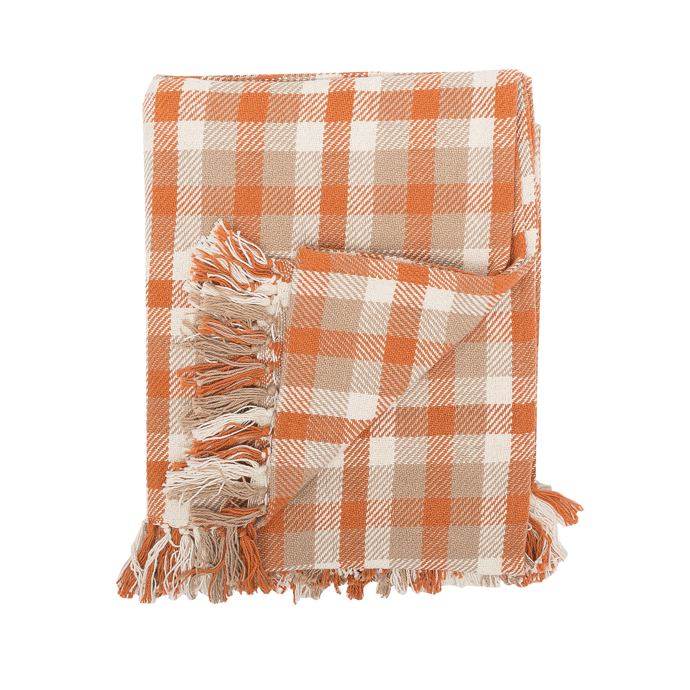 (Throw, Dunmore Orange) - Dunmore Plaid Throw