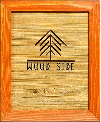 Rustic Wooden Picture Frame 11x14-100% Natural Solid Eco Distressed Wood for Wall Mounting Photo Frame - Orange