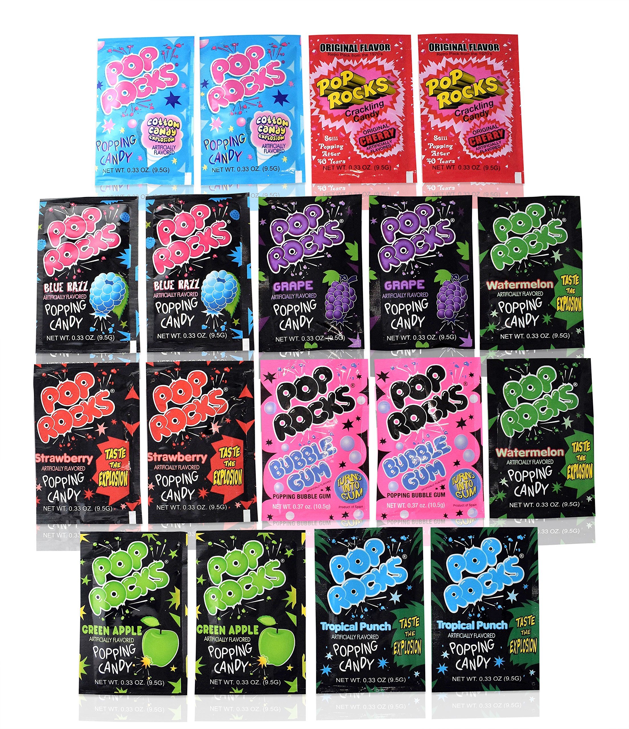 BLUE RIBBON, Pop Rocks Pack - 9-Flavor Variety-18 Piece