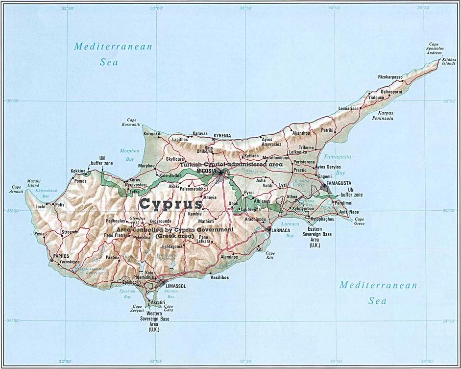 Map of Cyprus