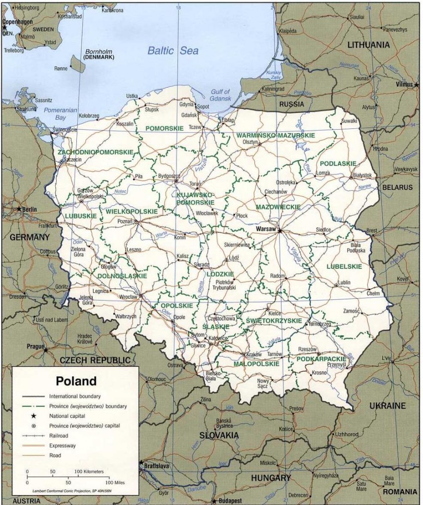 map of Poland