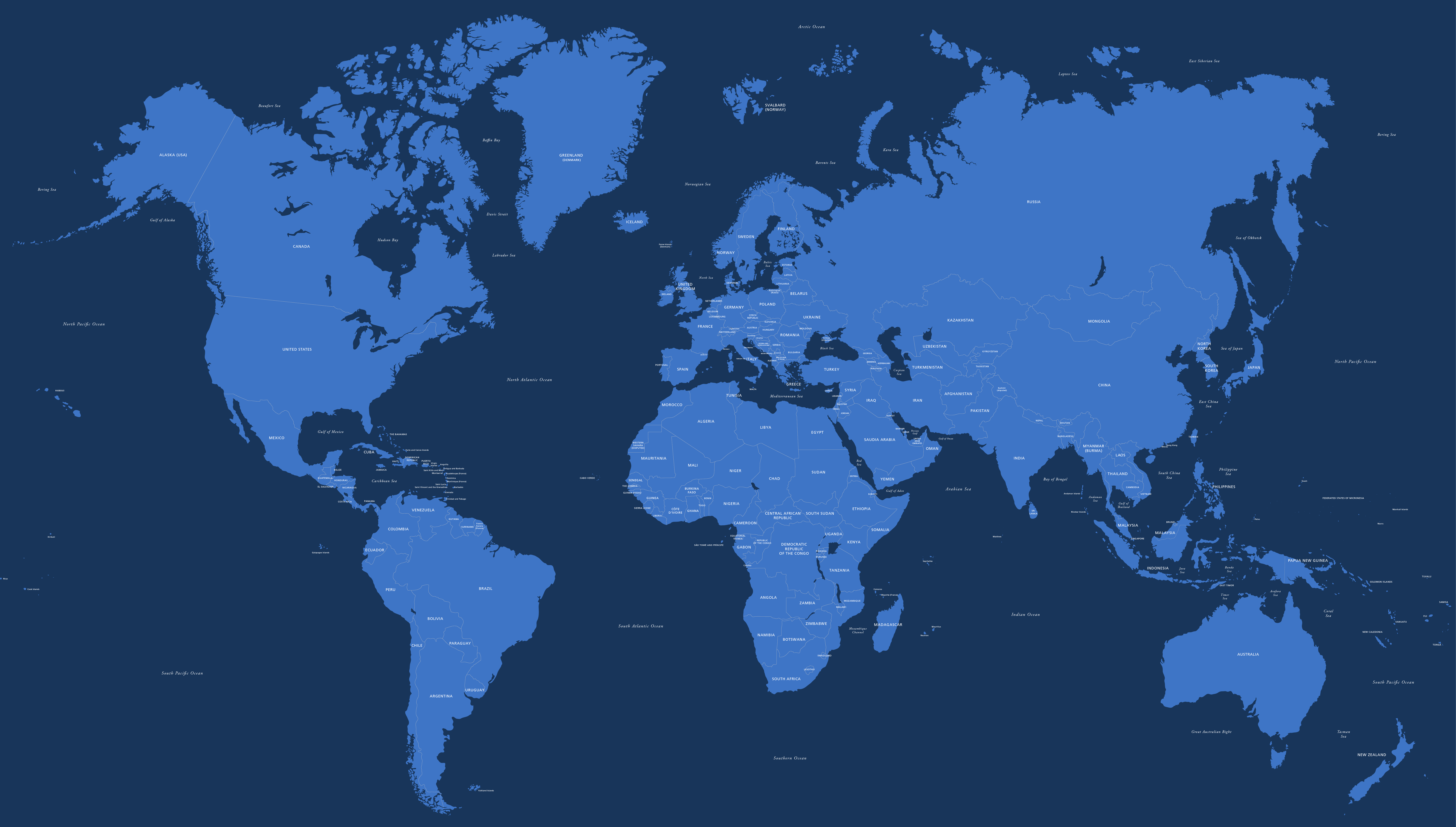 Free Editable World Map With Countries