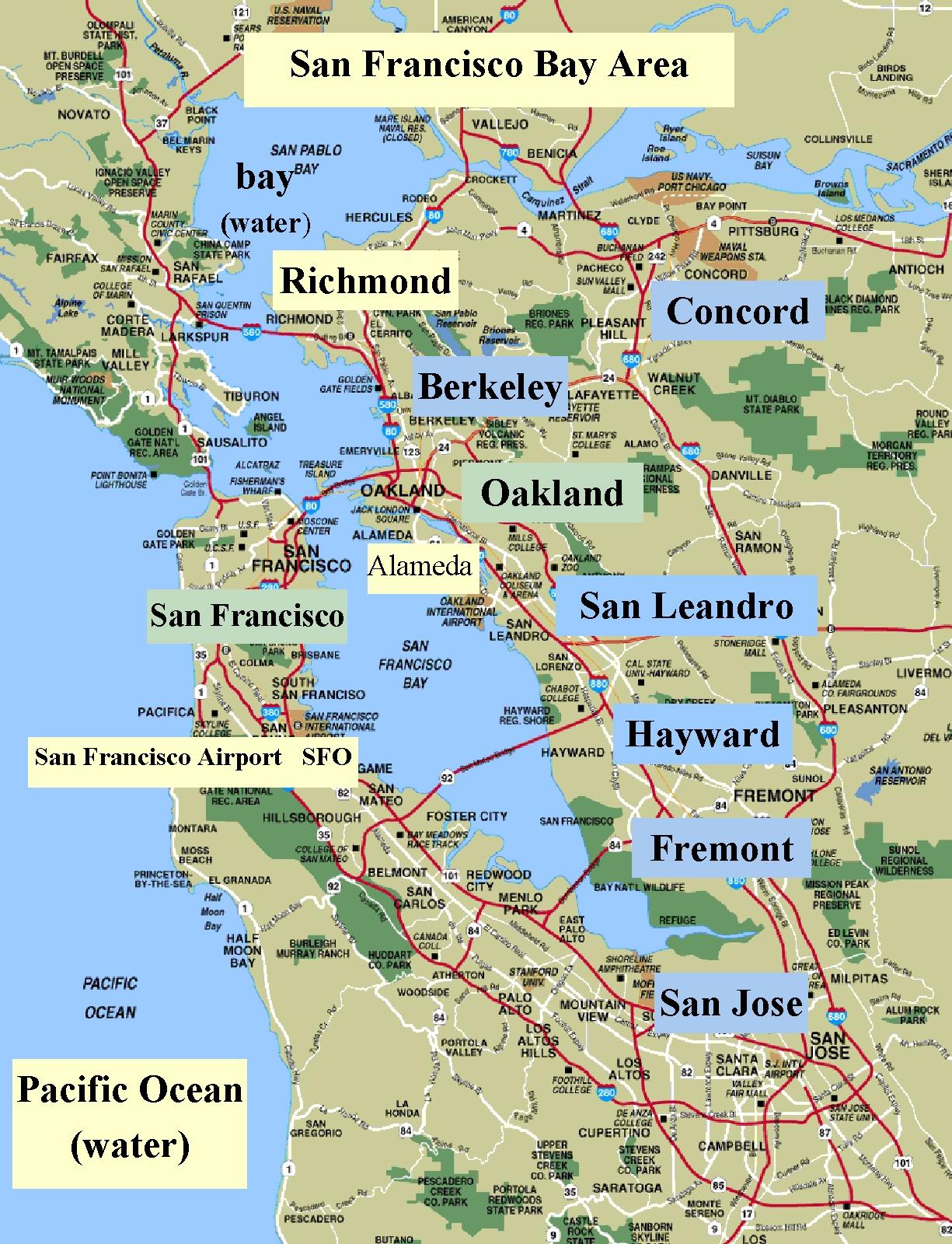 Bay Area County Map With Cities