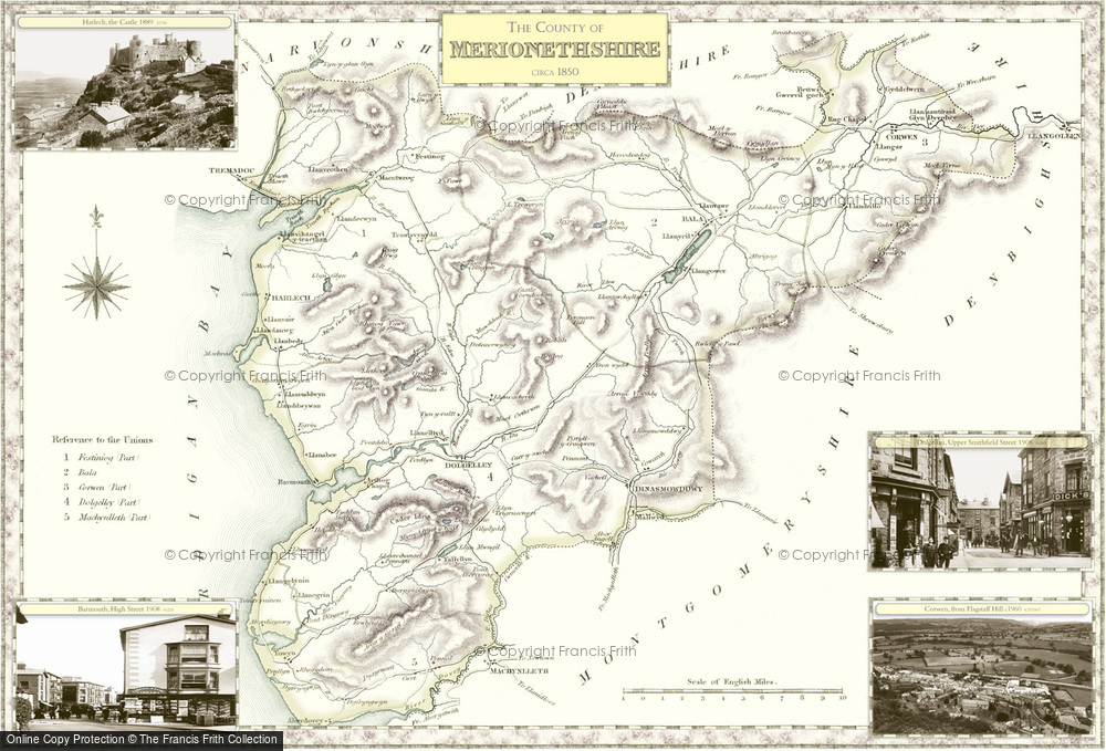 Old Map of Historic Map covering Bala in 1840