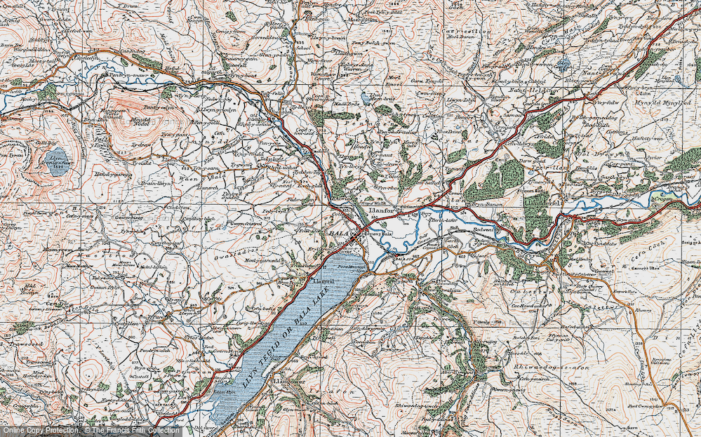 Old Map of Bala, 1922 in 1922