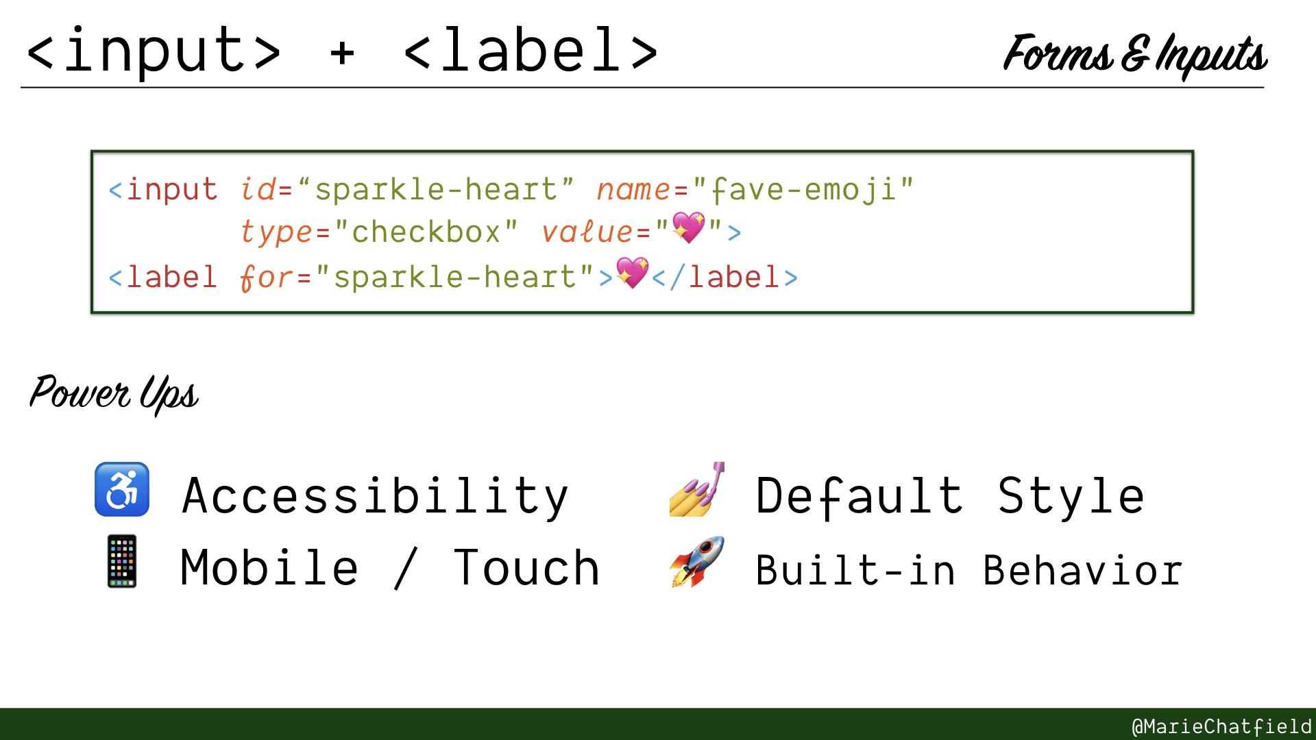 Slide of input and label elements