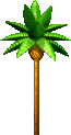 Pre-rendered sprite of a palm tree from Diddy Kong Racing.