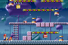 A portion of Level 5-2+ from the game Mario vs. Donkey Kong.