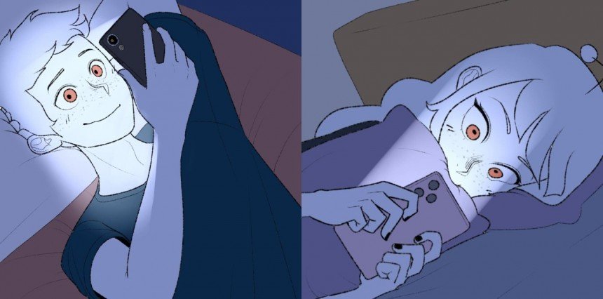 Couple Texting In Bed Meme Template