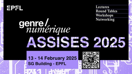 assises genre numérique 2025 fond noir, violet et blanc