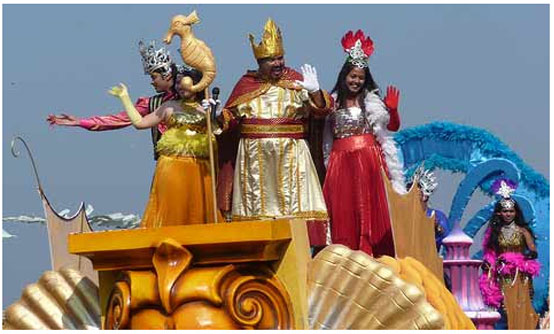 King Momo on a Float - Goa Carnival