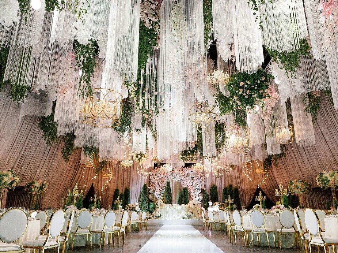 Luxury reception space with floral decorations