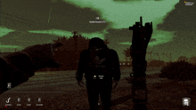 a screenshot of a video game with a person wearing a black adidas hoodie