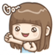 a cartoon girl is smiling and giving a thumbs up .