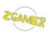 a blurred image of the word gamer in yellow letters .