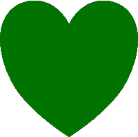 a green heart with a white background is shown