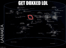 a map of the milky way with the words get doxxed lol at the top