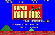 the title screen of super mario bros , a video game developed by nintendo .