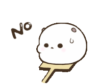 a cartoon drawing of a marshmallow with the word no written next to it