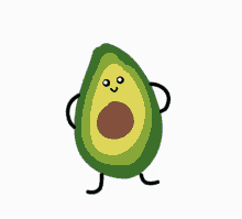 a cartoon drawing of an avocado holding a sign that says " puta "