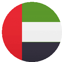 the flag of the united arab emirates is displayed in a circle