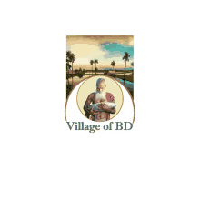 a picture of a man holding a fish with the words village of bd