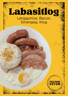 a poster for fratong gutom shows a plate of food including bacon and eggs