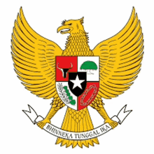 a drawing of an eagle with the words bhinneka tunggal ika