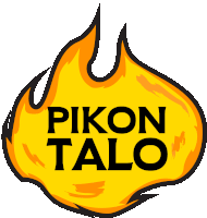 a logo for a company called pikon talo with a flame