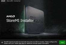 a screenshot of the storemi installer for amd ryzen processors