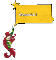 a yellow speech bubble with the word wonderbar written on it