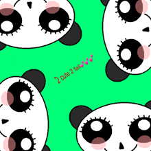 a green background with pandas and the words " 2 cute 2 tall " on it