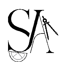 a black and white drawing of the letter s and a ruler