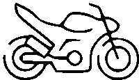 a black and white drawing of a motorcycle