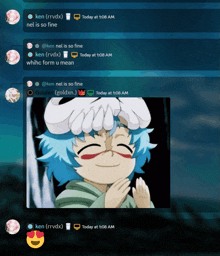 a screenshot of a chat between ken and nel