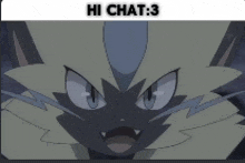 a picture of a cat with the words hi chat : 3 below it