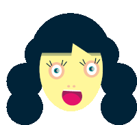 a cartoon illustration of a girl 's face with a surprised look on her face