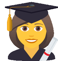 an illustration of a woman wearing a graduation cap and gown holding a diploma