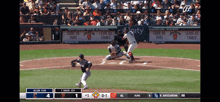 a baseball game is being played between the san francisco giants and the tampa bay rays