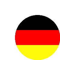 a red yellow and black circle with a white background