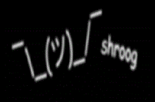 a black background with white writing that says shrnog