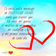 a picture of two red hearts with the words te envio este mensaje de buenos dias at the top