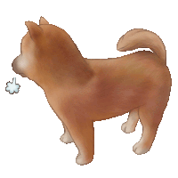 a drawing of a brown dog with a white cloud coming out of its mouth