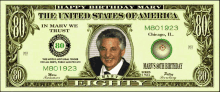 a 80 dollar bill with a picture of a man on it