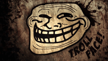 a troll face with the words troll face on the bottom