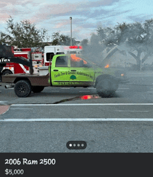 a florida tree and ground maintenance truck is on fire and is for sale for $ 5,000