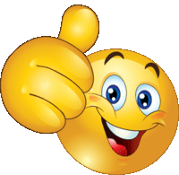 a yellow smiley face giving a thumbs up