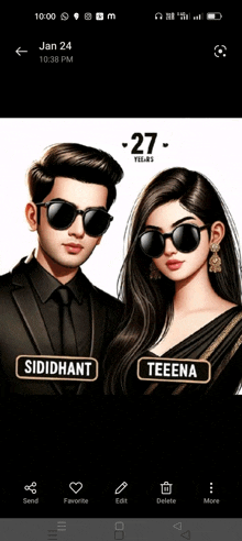 a picture of a man and a woman with the name siddhant and teeena on them