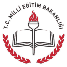 the logo for t.c. milli eğitim bakanliği shows an open book and a torch with a flame coming out of it .